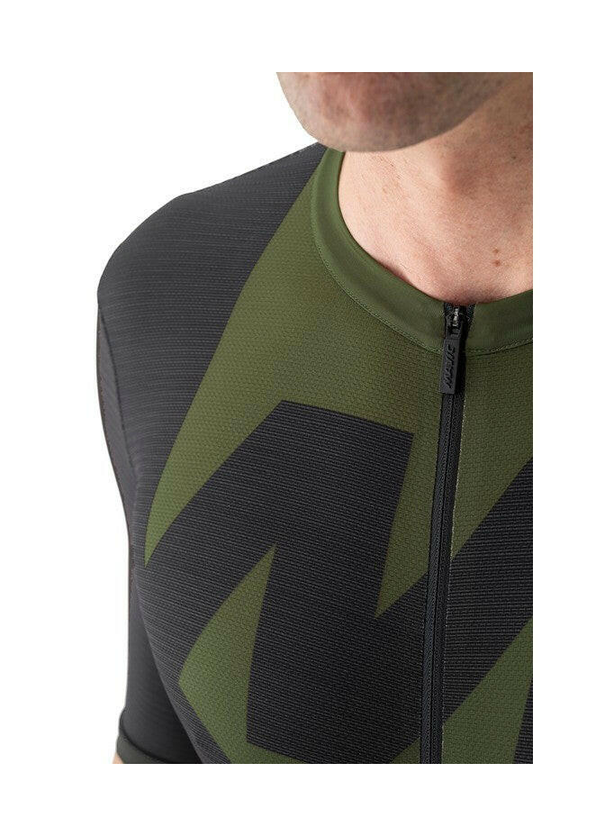 AKSIUM GRAPHIC JERSEY-CARBONE/OLIVE